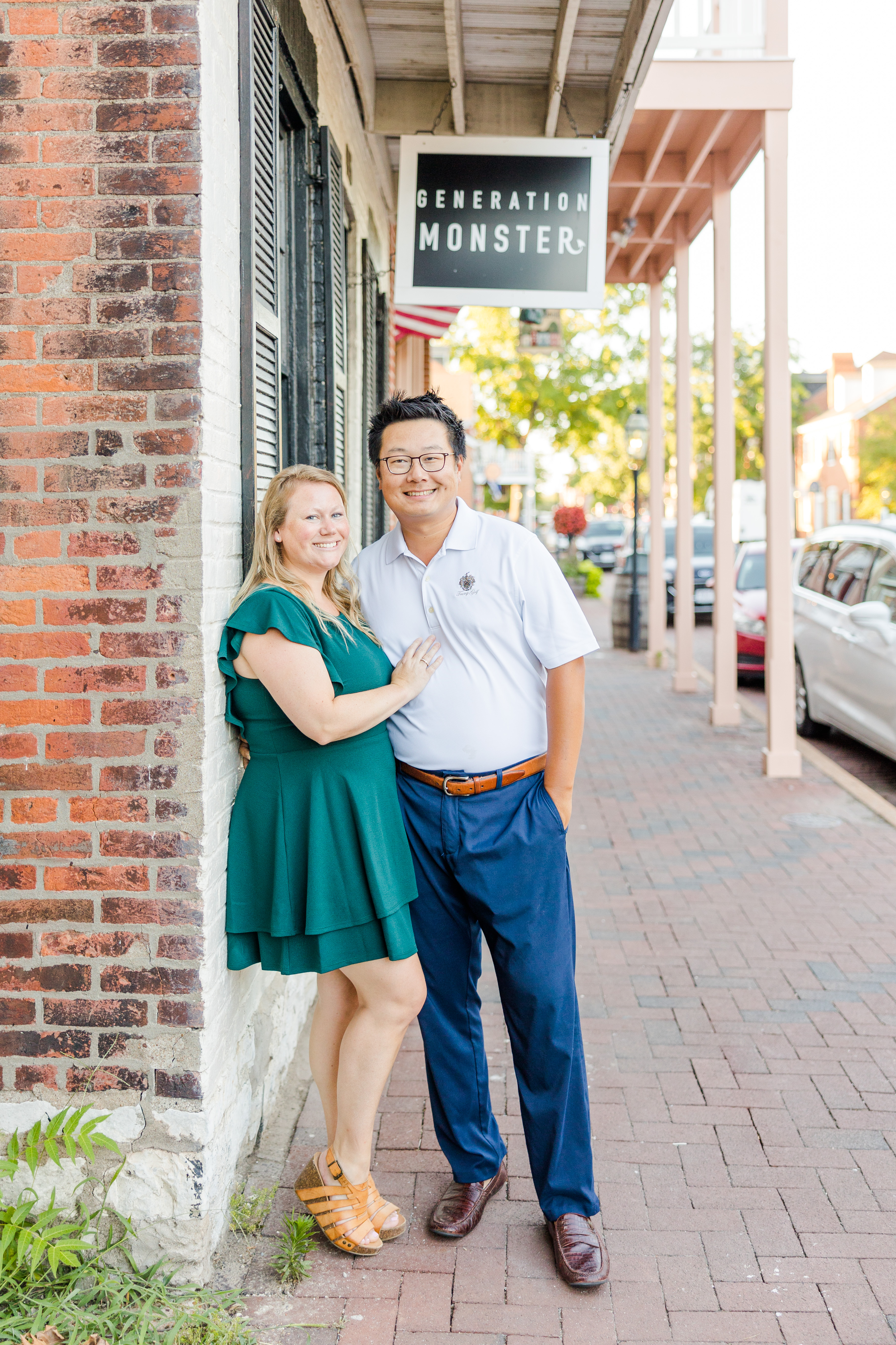 Main Street St. Charles engagement photos